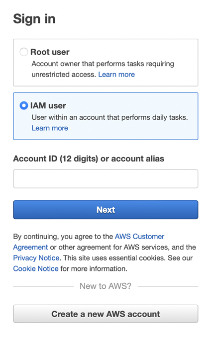 Login ด้วย IAM User