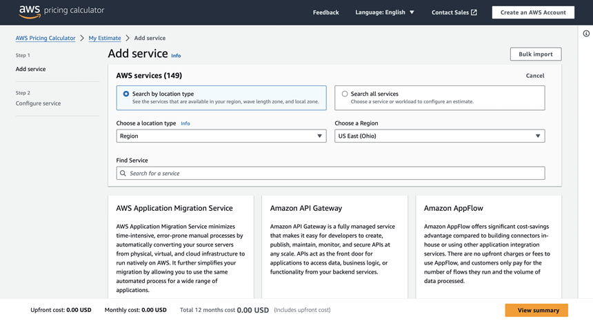 AWS Price Calculator