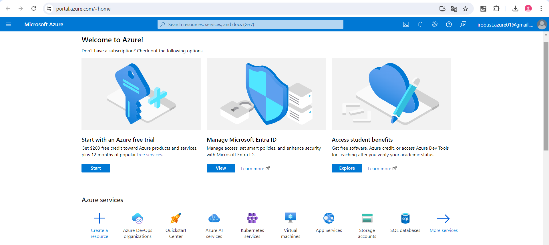 Azure Create account Step 4